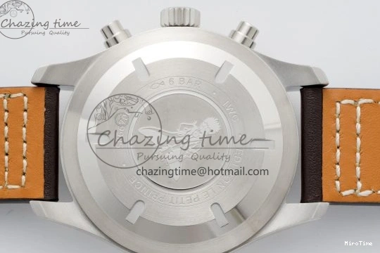 MIROTIME 0323 Pilot Chrono SS AZF 1:1 Best Edition Blue Dial on Brown Leather Strap A TimelessDesign 7060